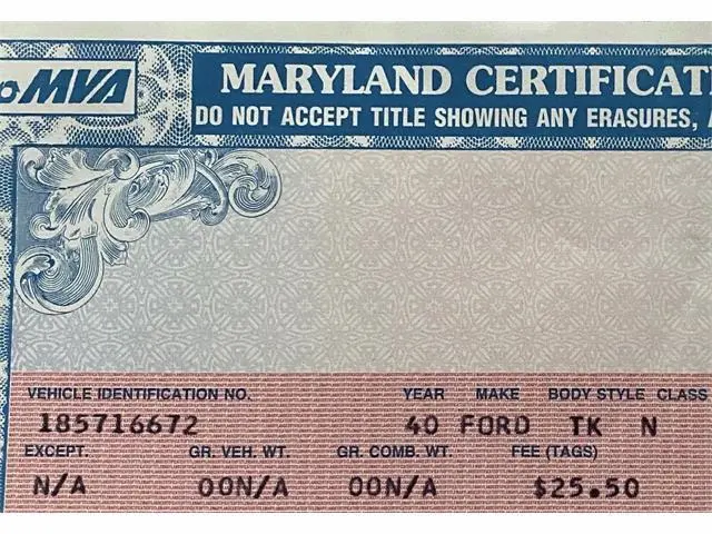 Titulo de auto en Maryland para préstamo